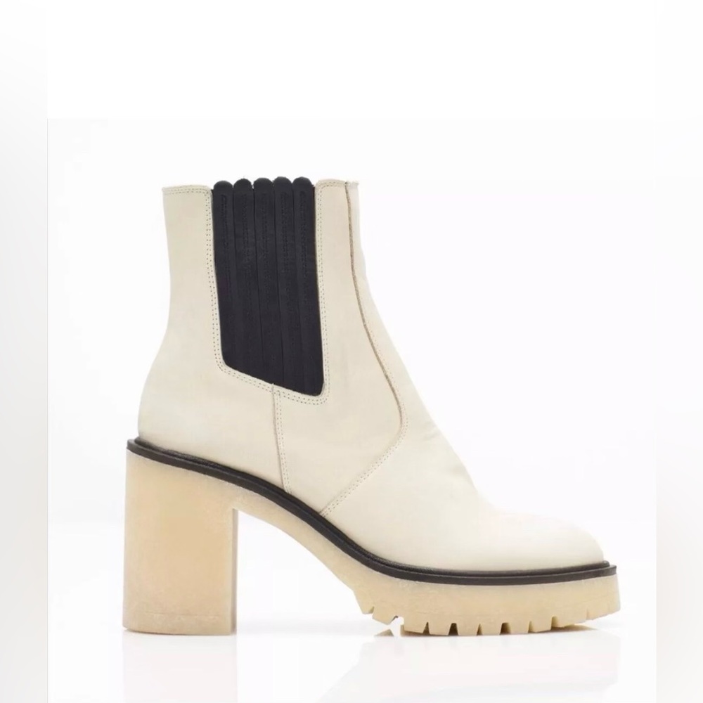 New Free People James Chelsea Bone Leather Boots Cushioned Size 39 - Picture 5 of 9